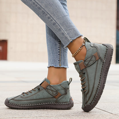 Tamsin | Women's Stitch Detail Lace Up Comfortable Flat Sneaker