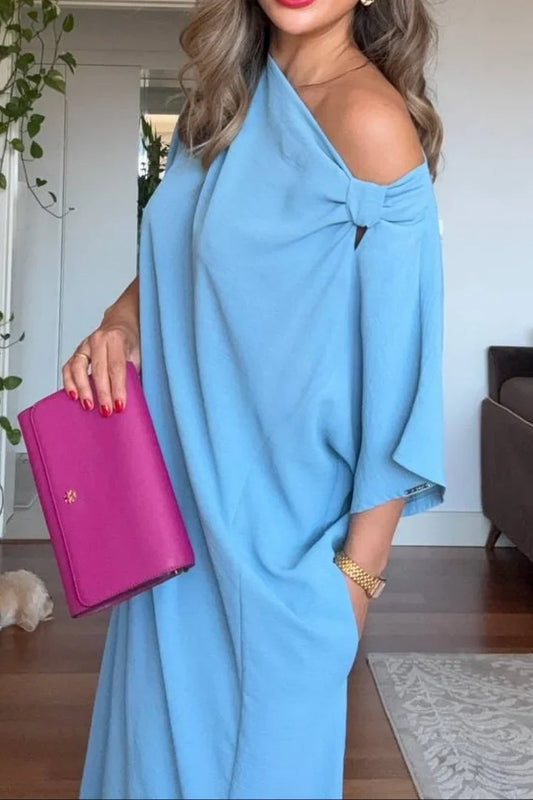 Seraphina | Women's Asymmetric One-Shoulder Draped Maxi Dress