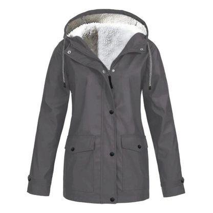 Amberly | Women's Fleece Lined Hooded Windproof Winter Rain Jacket