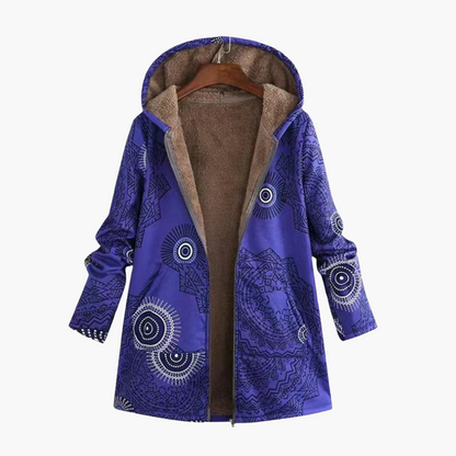 Marisol | Women's Hooded Sherpa-Lined Boho Print Winter Jacket