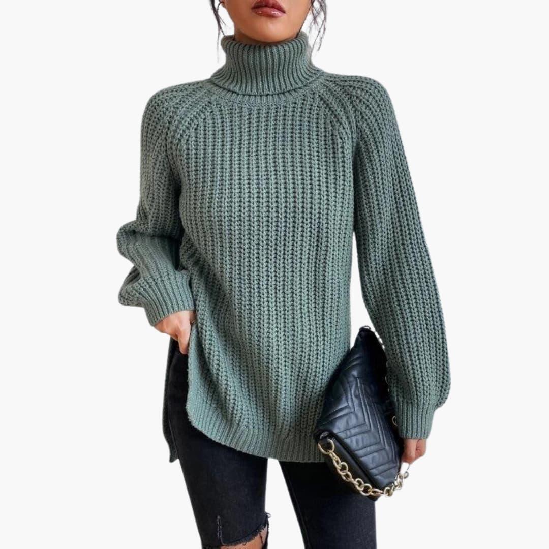 Elara | Women's Chunky Knit Turtleneck Oversized Sweater