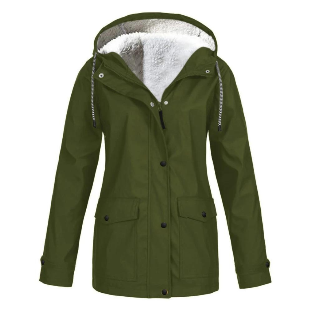 Amberly | Women's Fleece Lined Hooded Windproof Winter Rain Jacket
