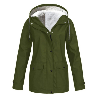 Amberly | Women's Fleece Lined Hooded Windproof Winter Rain Jacket