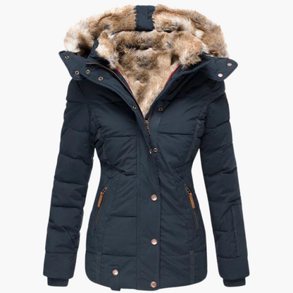 Aspen | Women's Hooded Faux Fur Slim Fit Winter Parka Jacket
