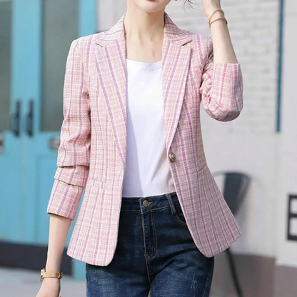 Rhian | Women's Striped Single-Button Tailored Blazer
