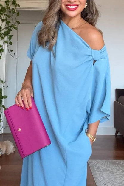 Seraphina | Women's Asymmetric One-Shoulder Draped Maxi Dress