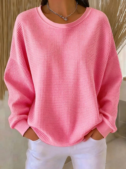 Linnea | Women's Waffle Knit Oversized Long Sleeve Jumper