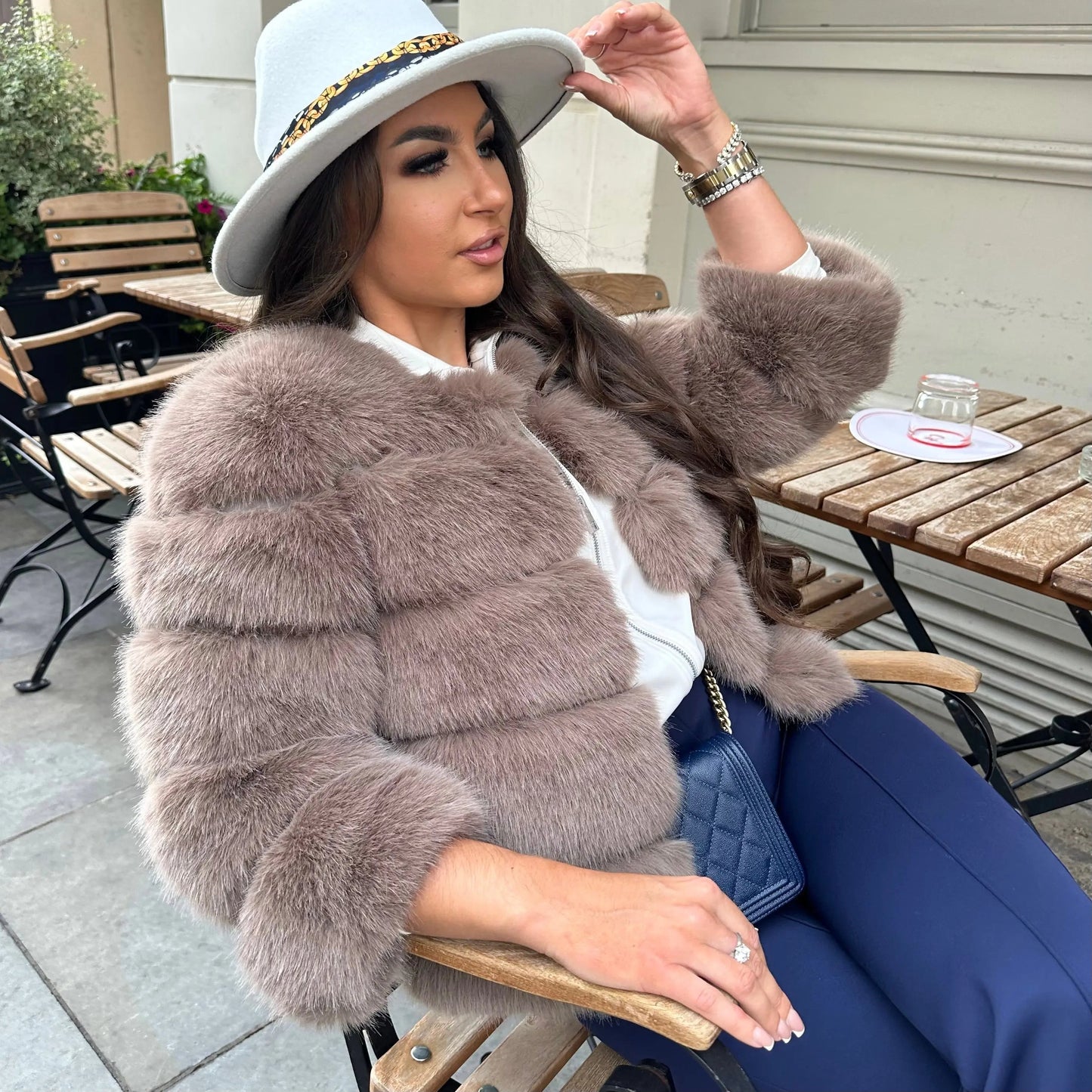 Talia | Women's Faux Fur Cropped Winter Jacket Coat