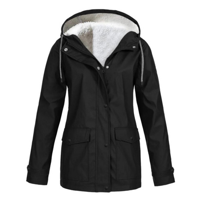 Amberly | Women's Fleece Lined Hooded Windproof Winter Rain Jacket