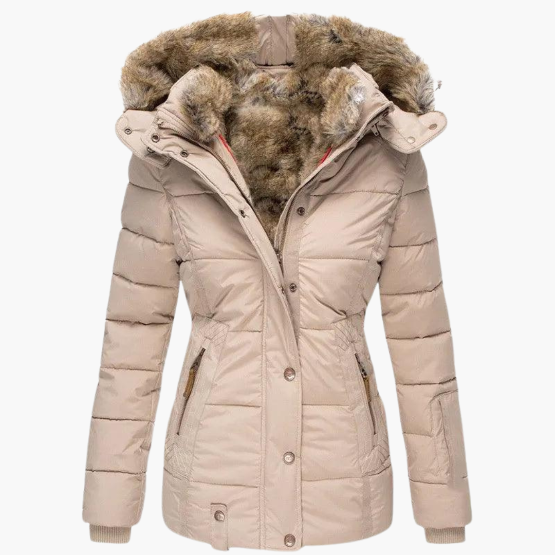 Aspen | Women's Hooded Faux Fur Slim Fit Winter Parka Jacket
