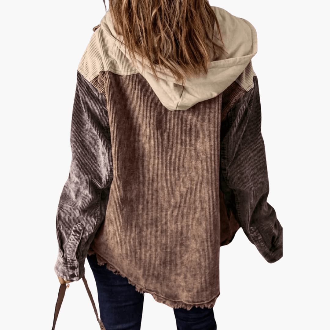 Marlowe | Women's Colorblock Corduroy Button-Up Shacket