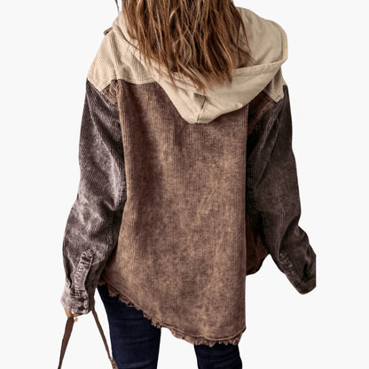 Marlowe | Women's Colorblock Corduroy Button-Up Shacket
