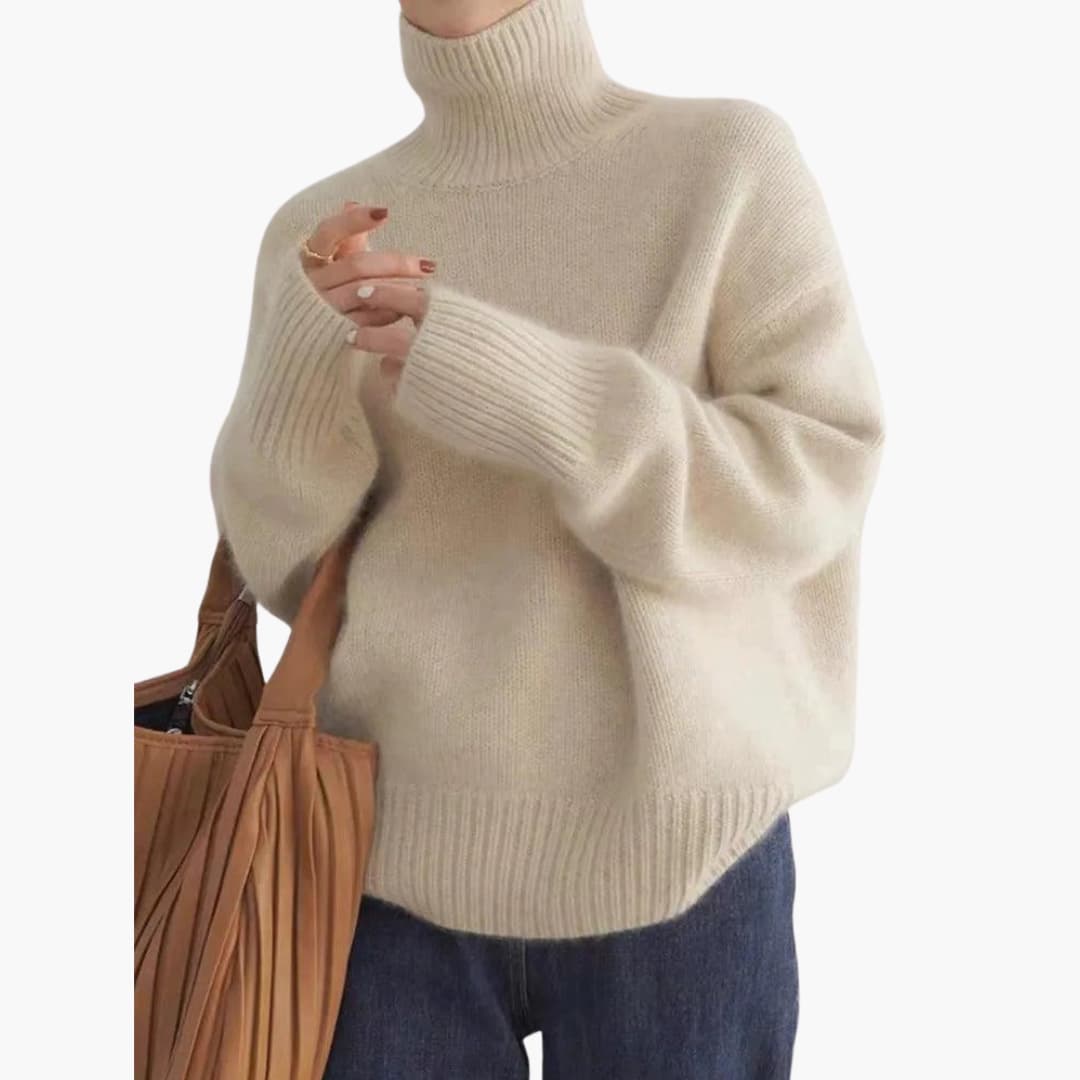 Marlowe | Women's Turtleneck Ribbed Knit Sweater