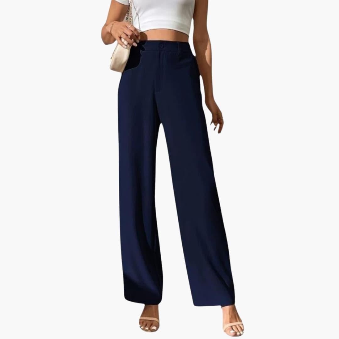 Marlowe | Women's High-Waisted Wide-Leg Pleated Trouser