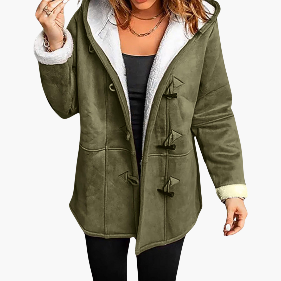Aveline | Women's Hooded Toggle Fleece-Lined Winter Coat