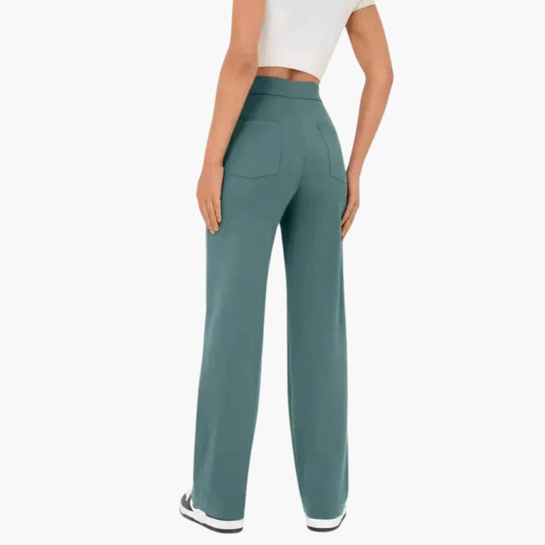 Marlowe | Women's High Waisted Wide Leg Patch Pocket Trousers