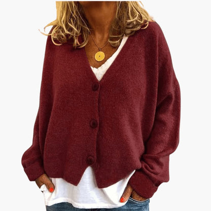 Marlowe | Women's Knitted Button-Up V-Neck Cardigan