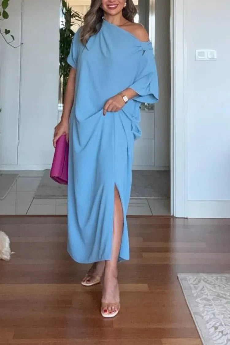 Seraphina | Women's Asymmetric One-Shoulder Draped Maxi Dress