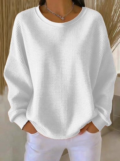 Linnea | Women's Waffle Knit Oversized Long Sleeve Jumper