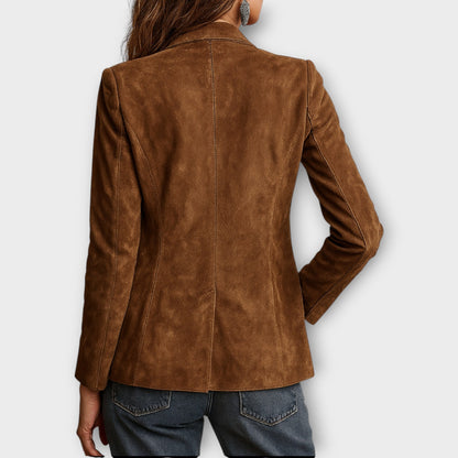 Rosewood | Women's Vintage Suede-Look Tailored Notch Lapel Blazer