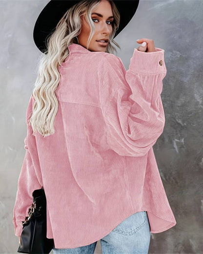 Wrenley | Women's Corduroy Oversized Button Down Shirt