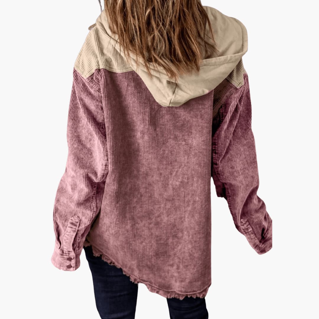 Marlowe | Women's Colorblock Corduroy Button-Up Shacket