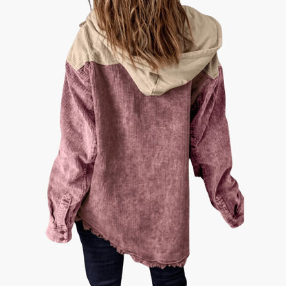 Marlowe | Women's Colorblock Corduroy Button-Up Shacket