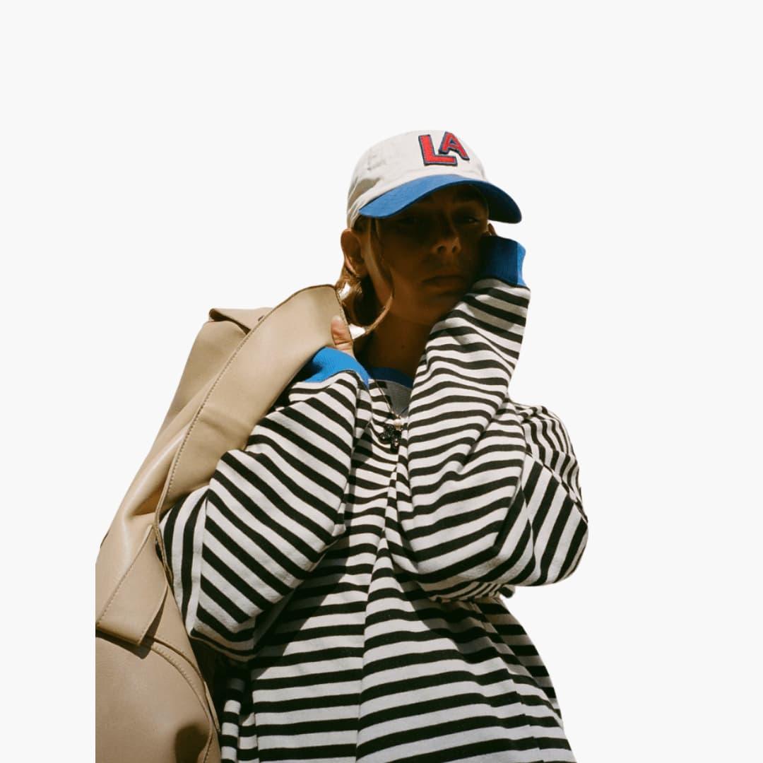 Marlowe | Women's Striped Relaxed Long Sleeve Top