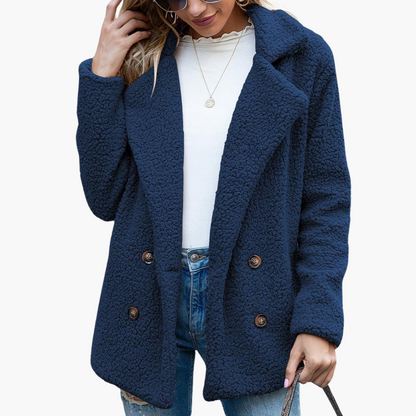 Marlowe | Women's Oversized Teddy Lapel Collar Faux Fur Jacket