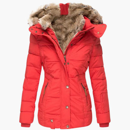 Aspen | Women's Hooded Faux Fur Slim Fit Winter Parka Jacket