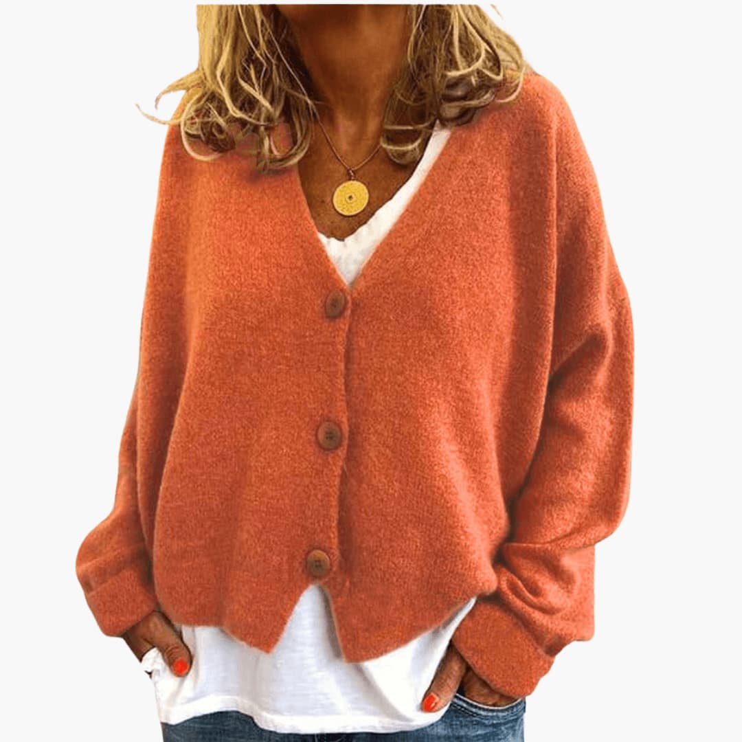 Marlowe | Women's Knitted Button-Up V-Neck Cardigan