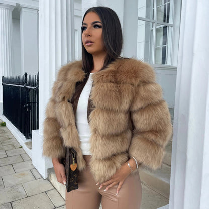 Talia | Women's Faux Fur Cropped Winter Jacket Coat