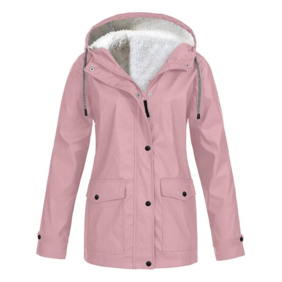 Amberly | Women's Fleece Lined Hooded Windproof Winter Rain Jacket