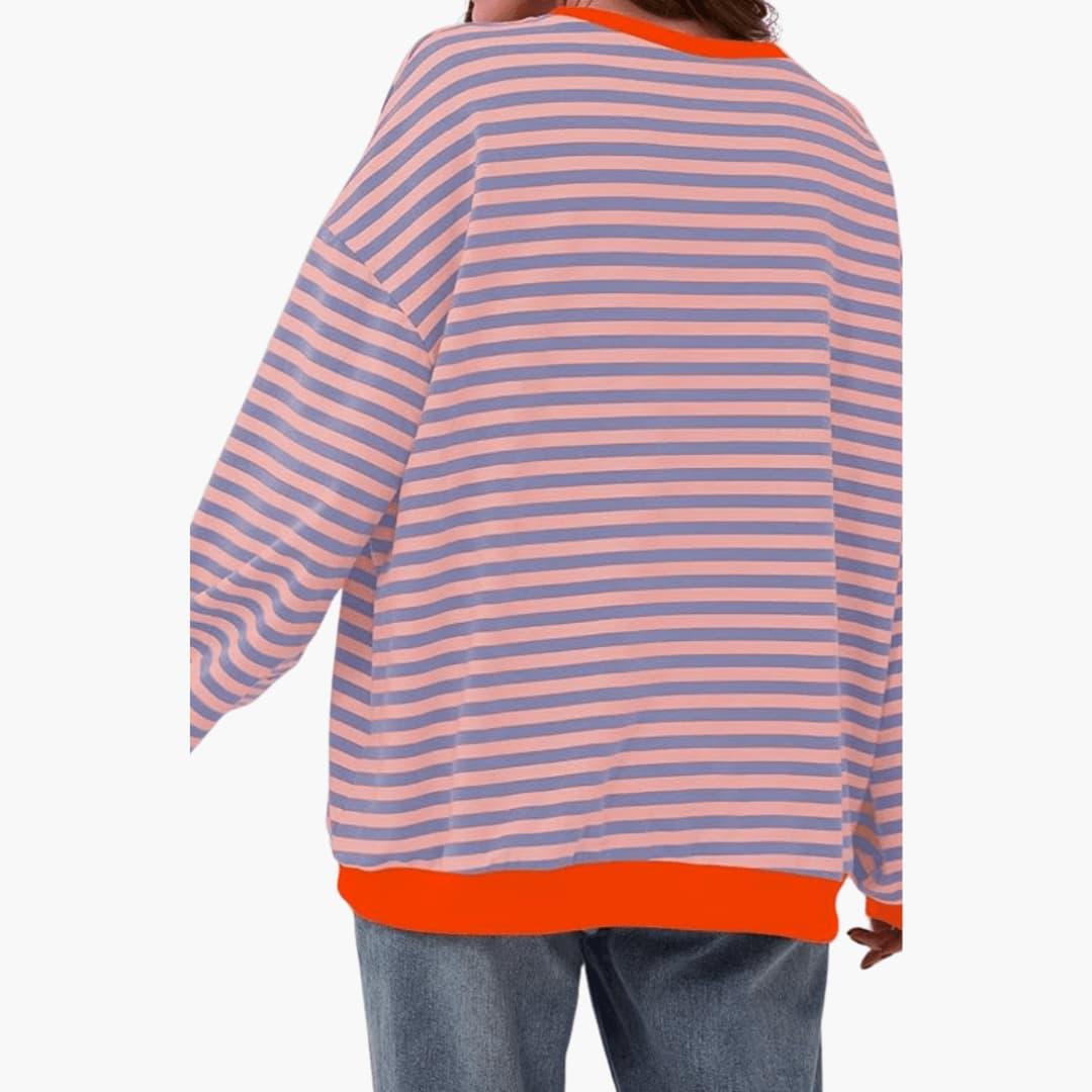 Marlowe | Women's Striped Relaxed Long Sleeve Top