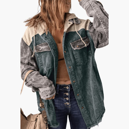 Marlowe | Women's Colorblock Corduroy Button-Up Shacket