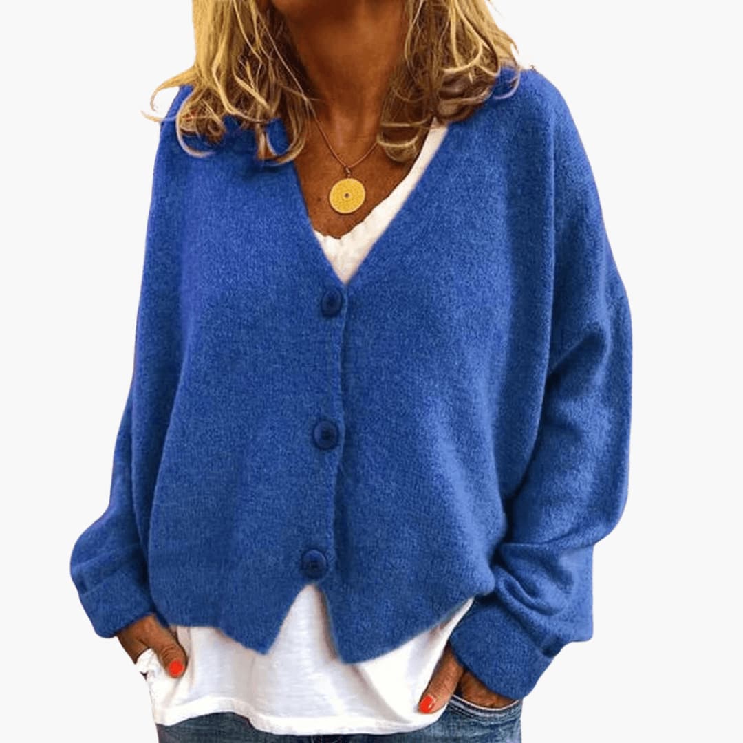 Marlowe | Women's Knitted Button-Up V-Neck Cardigan
