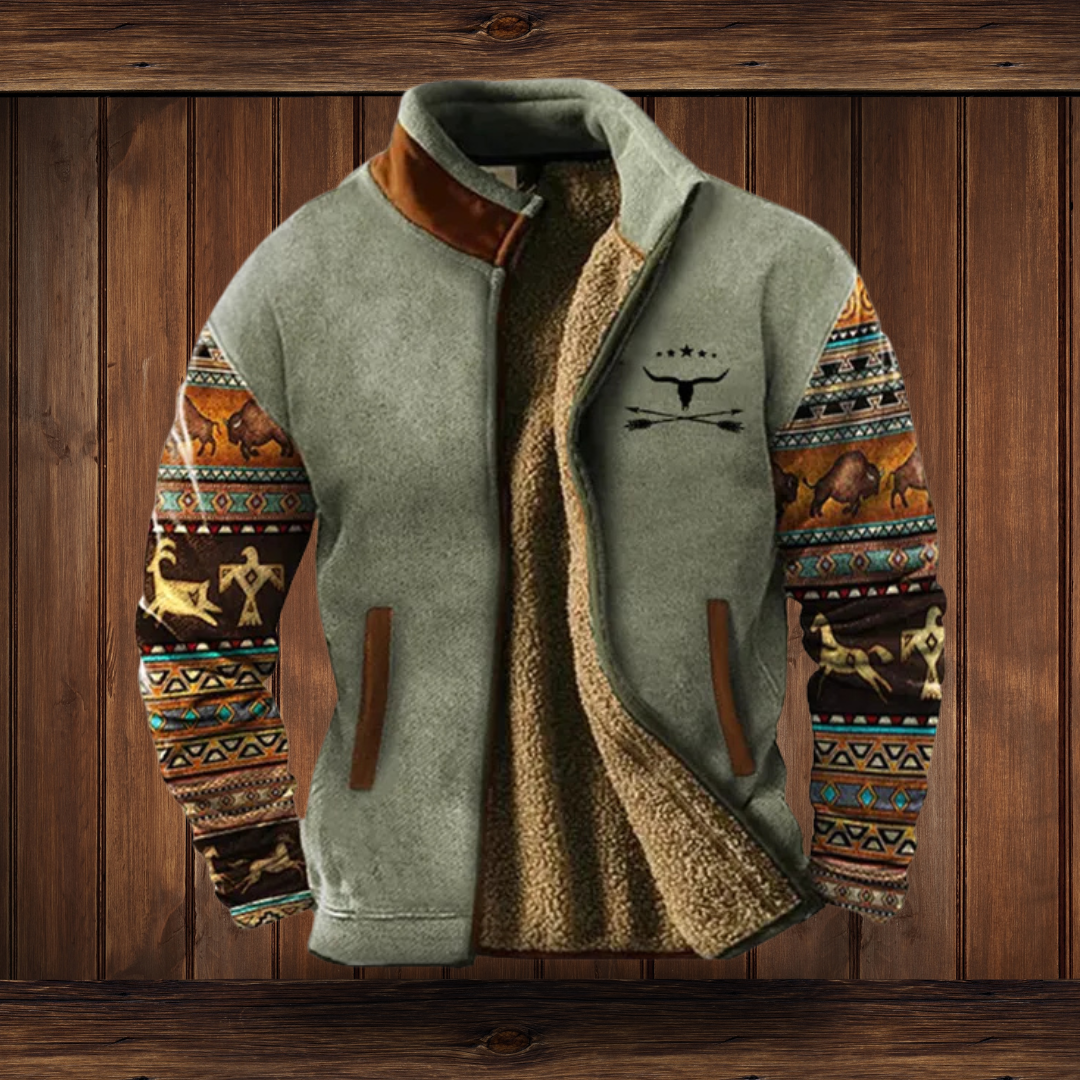 Wyndham | Men's Western Aztec Print Zip-Up Bomber Jacket