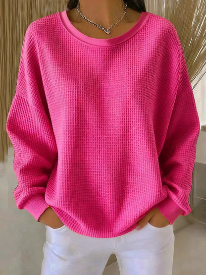 Linnea | Women's Waffle Knit Oversized Long Sleeve Jumper