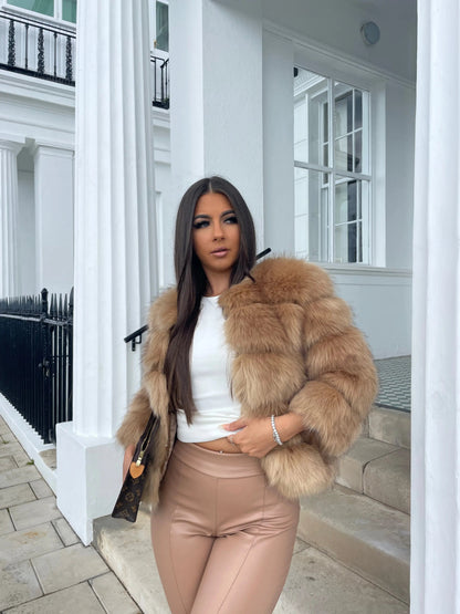 Talia | Women's Faux Fur Cropped Winter Jacket Coat