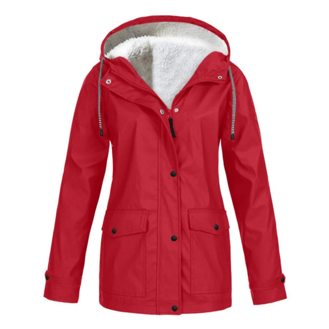 Amberly | Women's Fleece Lined Hooded Windproof Winter Rain Jacket