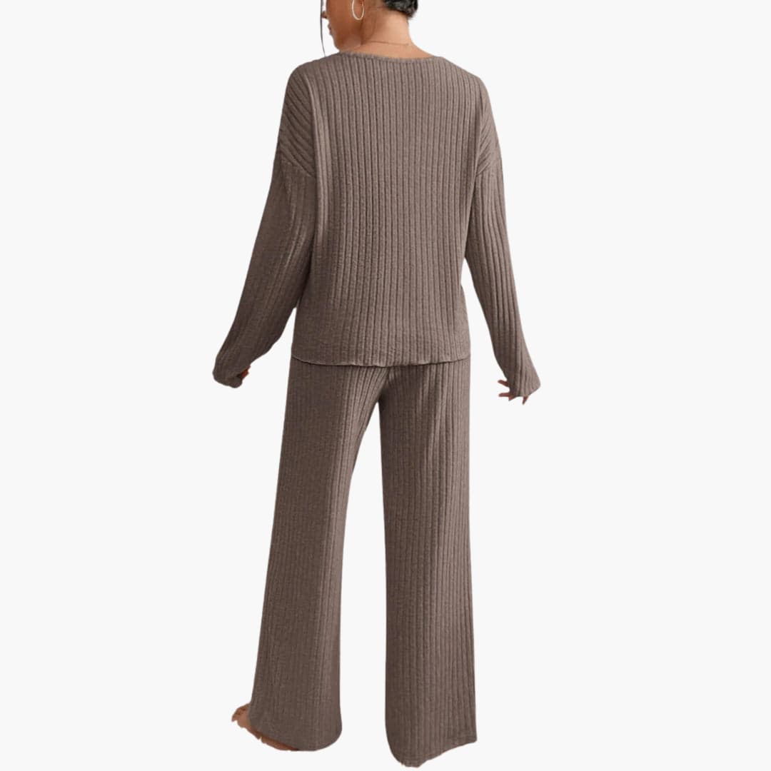 Neutral Haven | Women's Ribbed Knit Lounge Set