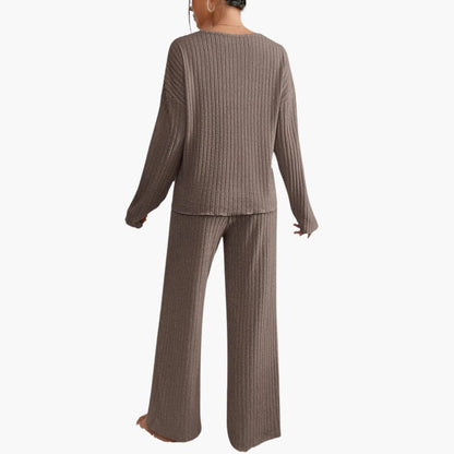 Neutral Haven | Women's Ribbed Knit Lounge Set