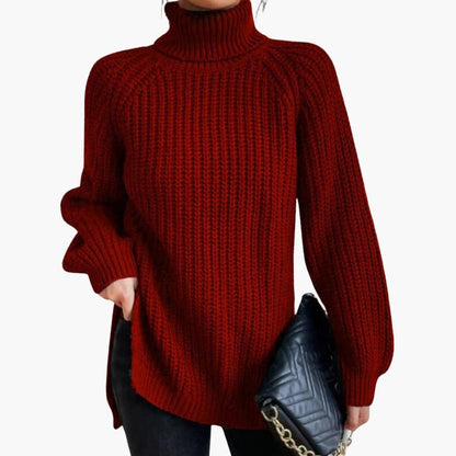 Elara | Women's Chunky Knit Turtleneck Oversized Sweater