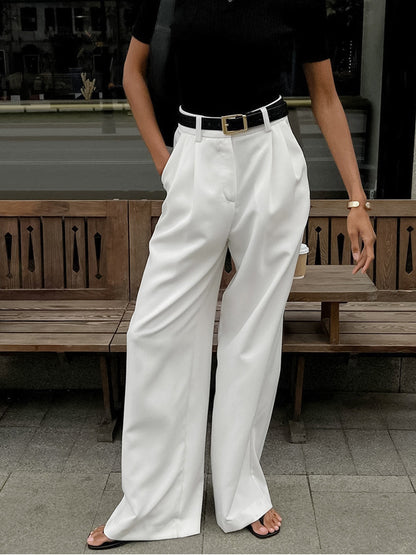 Meira | Pleated High Waist Wide Leg Tailored Pant