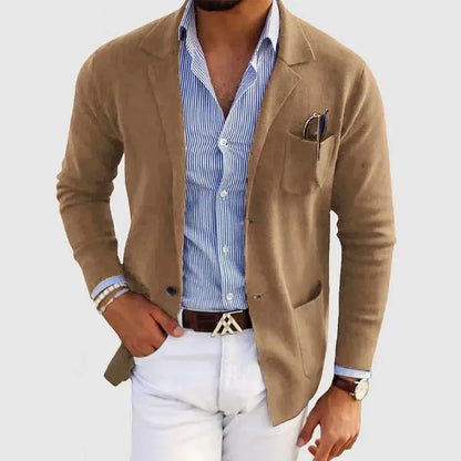 Emmett | Men's Knit Notched Lapel Front Pocket Blazer