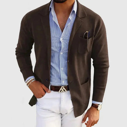 Emmett | Men's Knit Notched Lapel Front Pocket Blazer