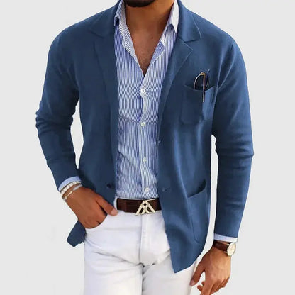 Emmett | Men's Knit Notched Lapel Front Pocket Blazer