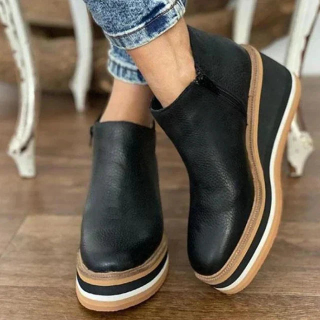 Talise | Women's Waterproof Side-Zip Platform Wedge Ankle Boot