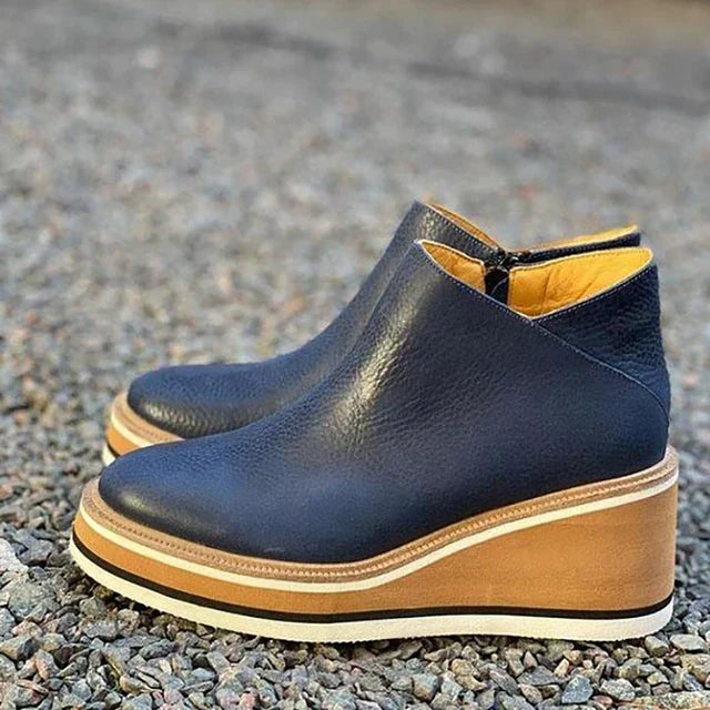 Talise | Women's Waterproof Side-Zip Platform Wedge Ankle Boot