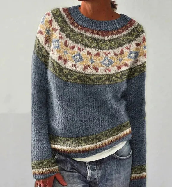 Ingrid | Women's Nordic Fair Isle Colourful Knit Sweater